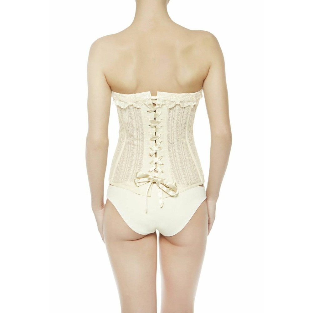 La Perla Heritage Lace Up Corset Womens XS Ivory New Bustier 292-8780-000-00100
